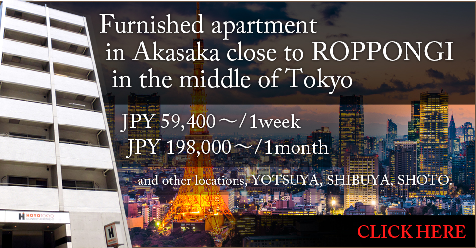 Furnished apartment in Akasaka close to ROPPONGI in the middle of Tokyo